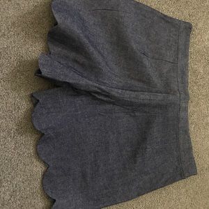 Kayce Hughes Dark Chambray Scalloped Shorts (6)